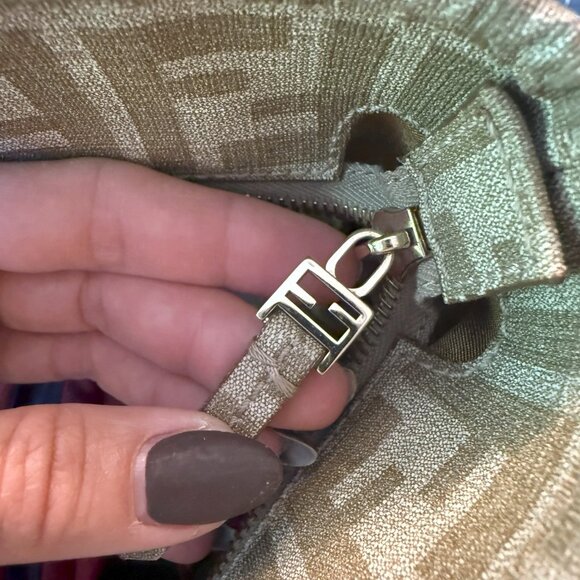 FENDI Zucca Spalmati Star Pattern Perforated Shoulder Tote Bag Leather - Picture 5 of 5